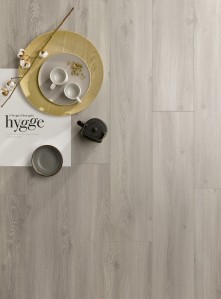 Sol stratifié déco GORGIAS, effet parquet bois blanchi