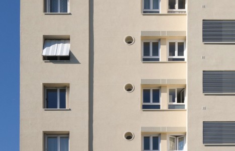 Façade blanc cassé, peinture façade grand chantier, Natec Zolpan