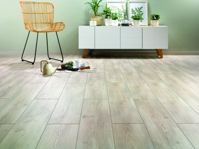 Sol stratifié déco ARISTOTE, effet parquet bois blanchi