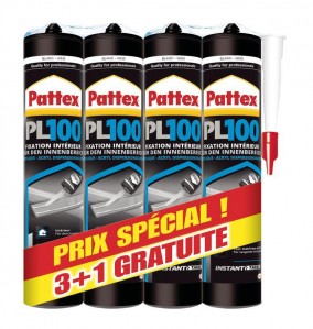 Colle de fixation blanc 380 g PL100