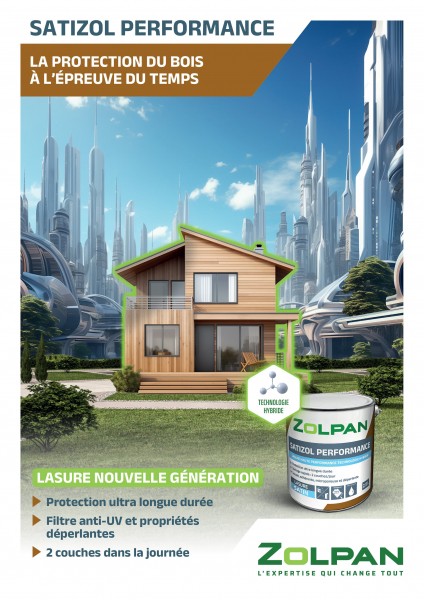 Affiche de la lasure nouvelle génération Satizol Performance